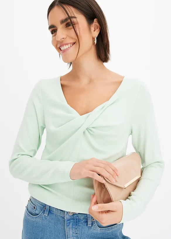 Rippshirt mit Knotendetail, bonprix
