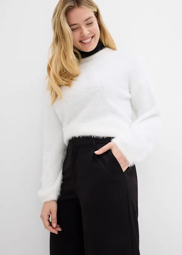 Pantalon à pinces et taille haute, bonprix