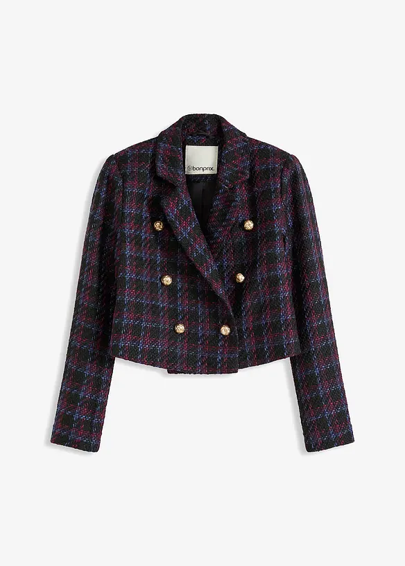 karierter Bouclé-Blazer, bonprix