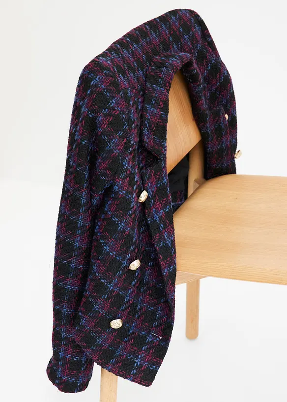 karierter Bouclé-Blazer, bonprix