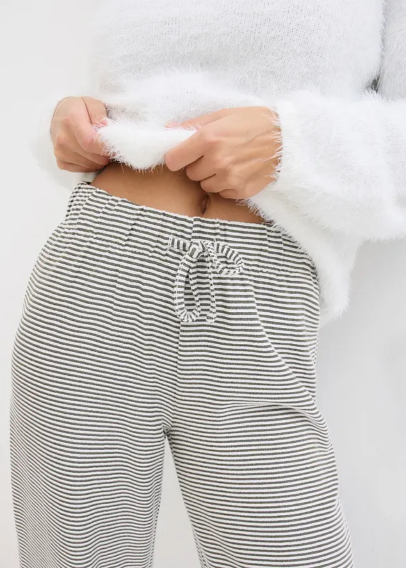 Gestreifte Jersey-Hose mit Kordelzug aus Baumwoll-Mix, bonprix