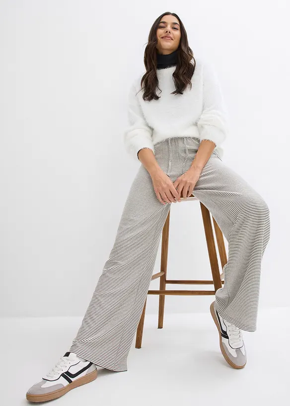 Gestreifte Jersey-Hose mit Kordelzug aus Baumwoll-Mix, bonprix