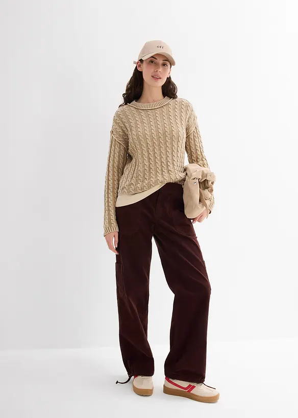Pull oversize 100% coton, bonprix