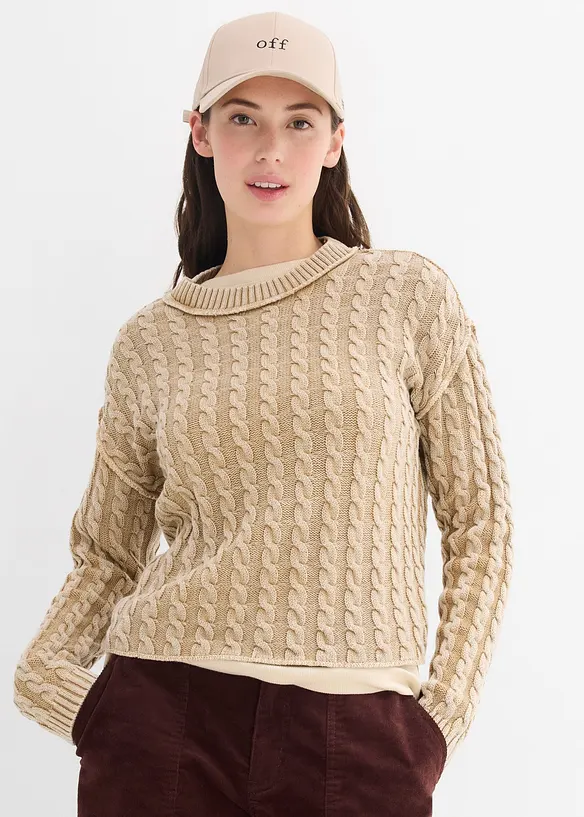 Pull oversize 100% coton, bonprix