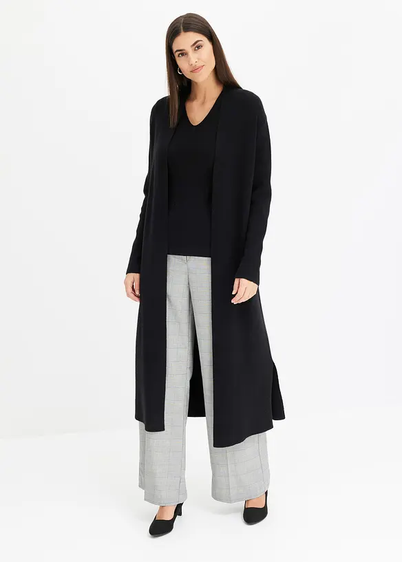 Gilet long en maille de viscose mélangée, bonprix