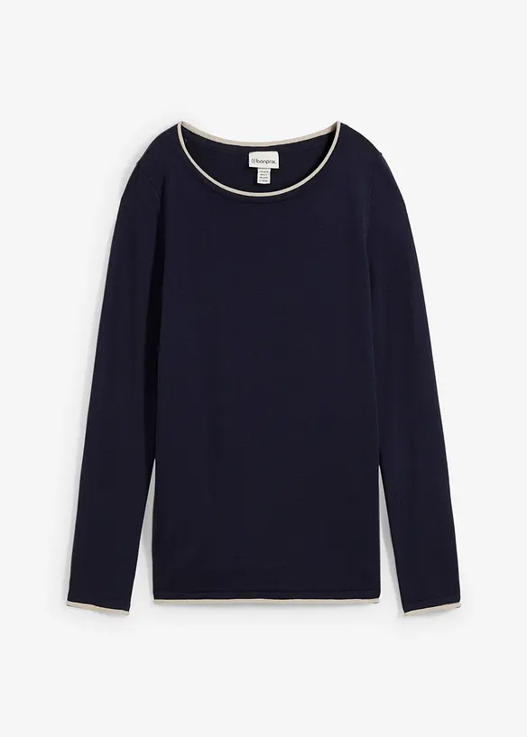 Feinstrickpullover aus Baumwollmix, bonprix