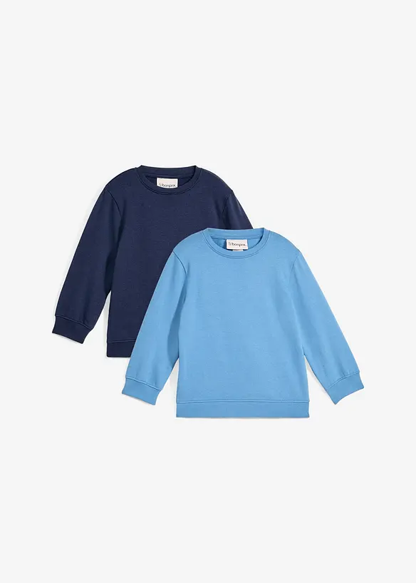 Lot de 2 sweat-shirts en mati&egrave;re douce, bonprix