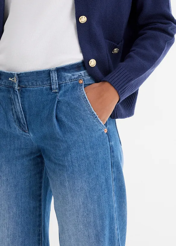 Wide-Leg-Jeans, Mid Waist, bonprix