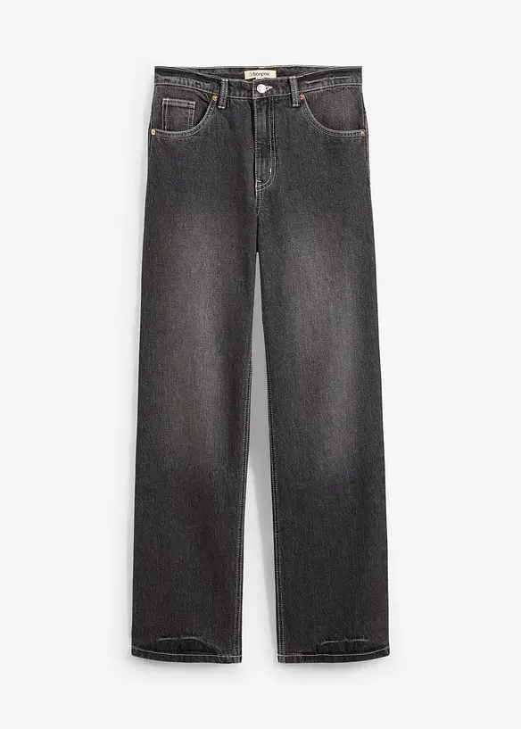Jean droit taille haute, loose, bonprix