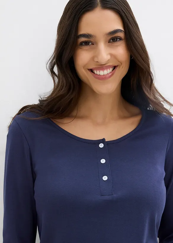 T-shirt manches longues &agrave; col rond, bonprix