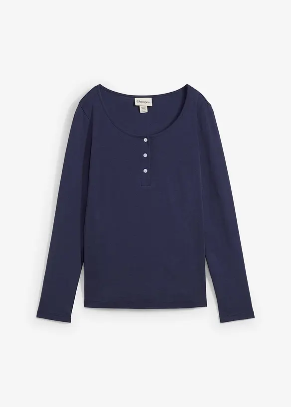T-shirt manches longues &agrave; col rond, bonprix