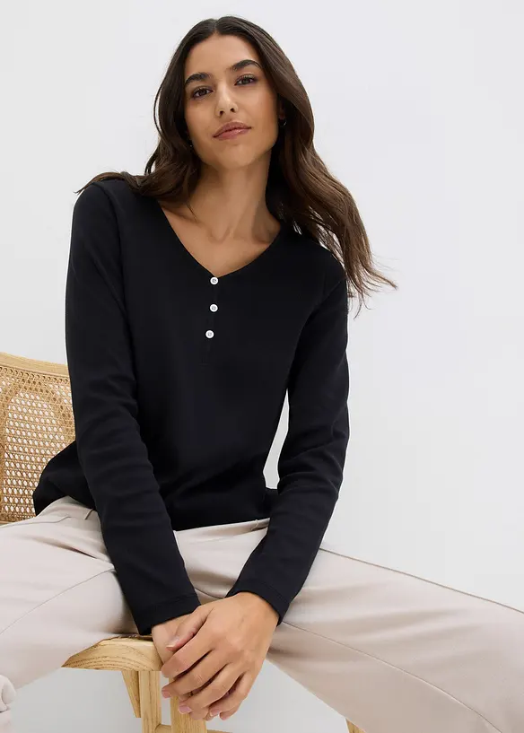 Langarmshirt aus reiner Bio-Baumwolle, bonprix