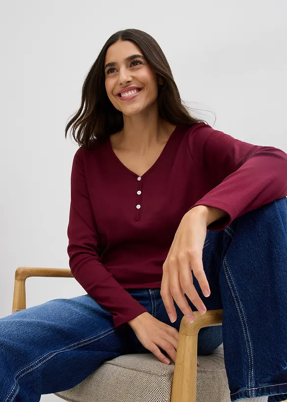 Langarmshirt aus reiner Bio-Baumwolle, bonprix