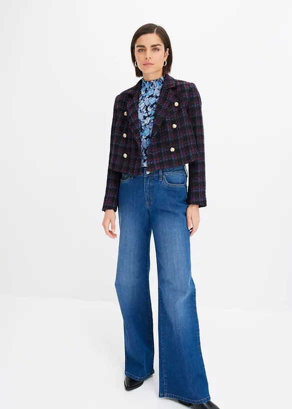 karierter Bouclé-Blazer, bonprix