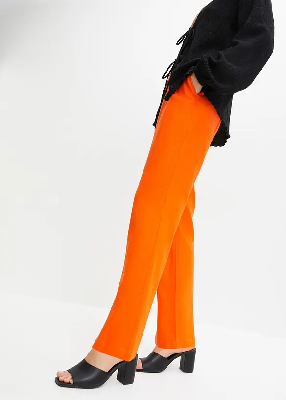 Pantalon taille haute en lin et viscose, bonprix