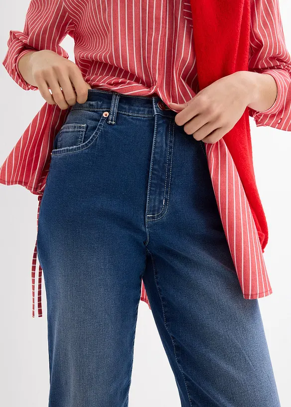 Jean mom taille haute, cropped, bonprix