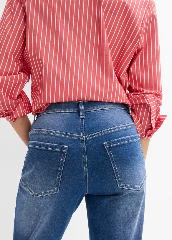 Jean mom taille haute, cropped, bonprix