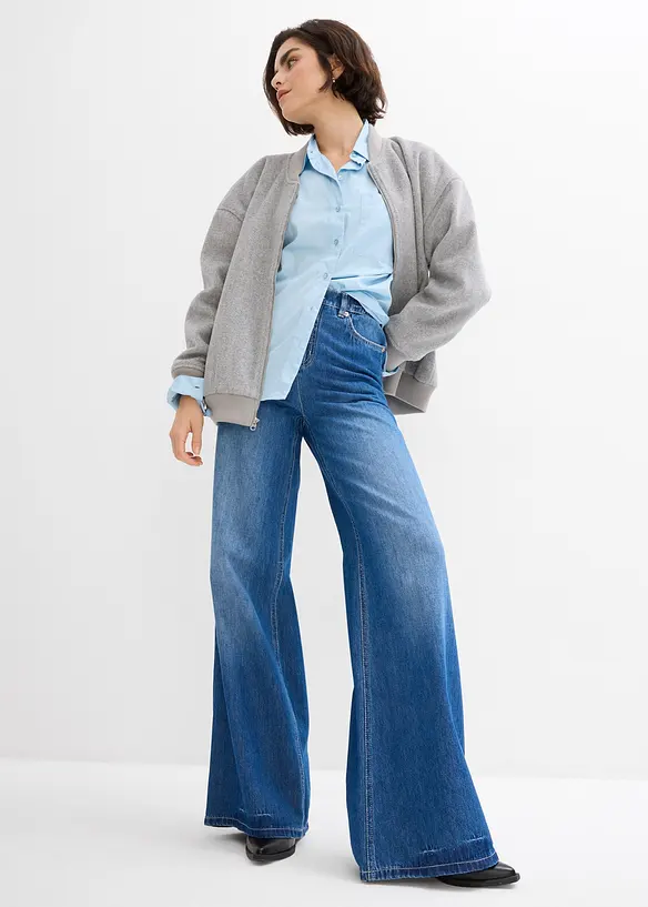Wide-Leg-Jeans, High Waist, Full Length Bequembund, bonprix