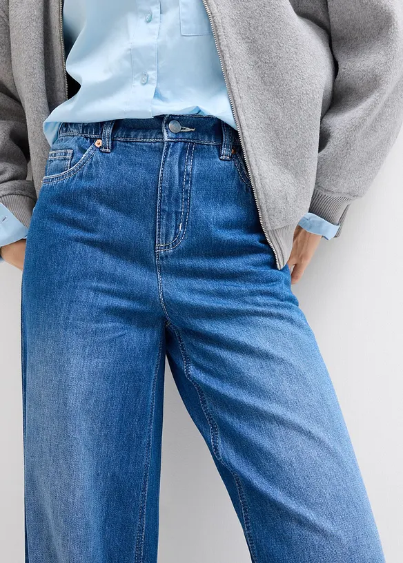 Wide-Leg-Jeans, High Waist, Full Length Bequembund, bonprix