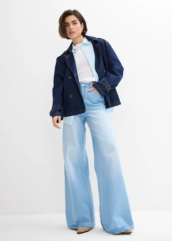 Wide-Leg-Jeans, High Waist, Full Length Bequembund, bonprix