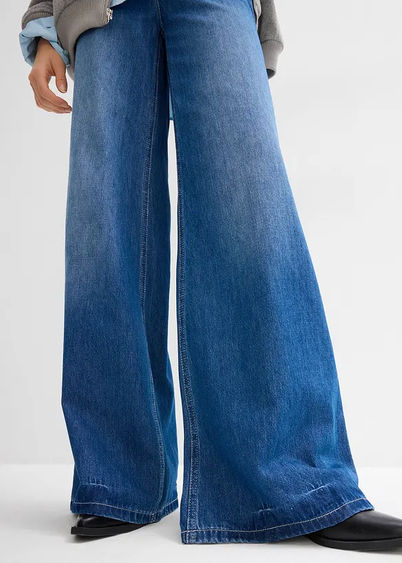 Wide-Leg-Jeans, High Waist, Full Length Bequembund, bonprix
