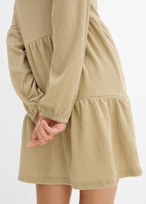 Robe en jersey crêpe texturé, bonprix