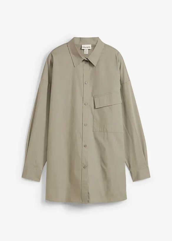 Long chemisier 100% coton, bonprix