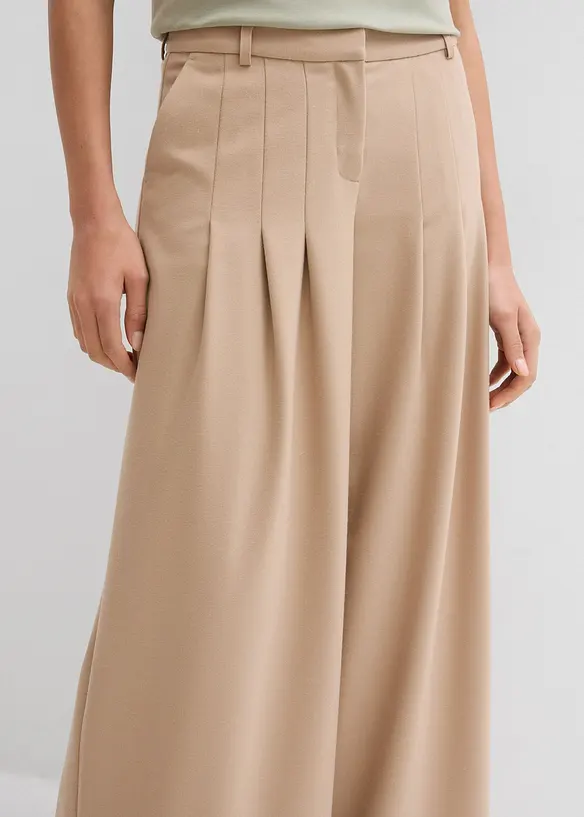 Pantalon à pinces taille haute en viscose mélangée, bonprix