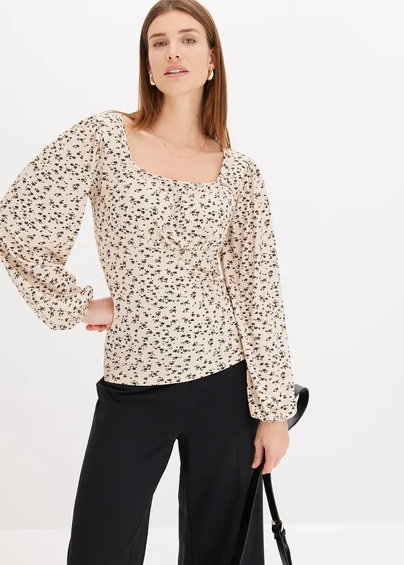 Langarmshirt mit Kräuselung, bonprix