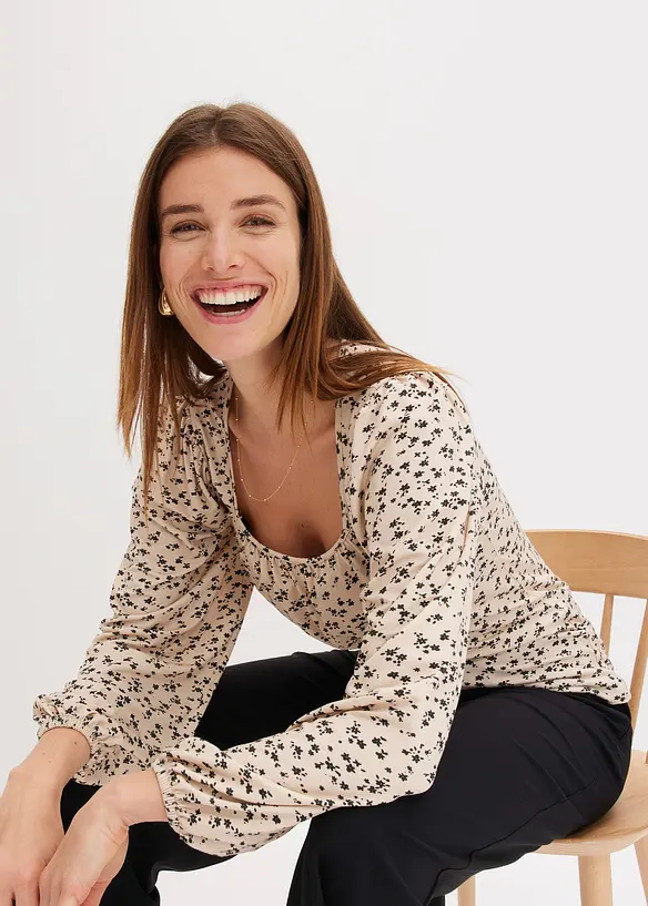 Langarmshirt mit Kräuselung, bonprix