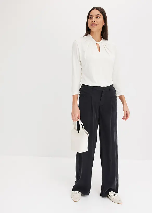 Pantalon palazzo à taille élastiquée, bonprix