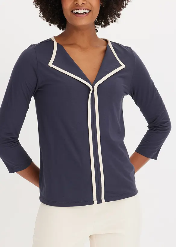 T-shirt à bande contrastée, bonprix