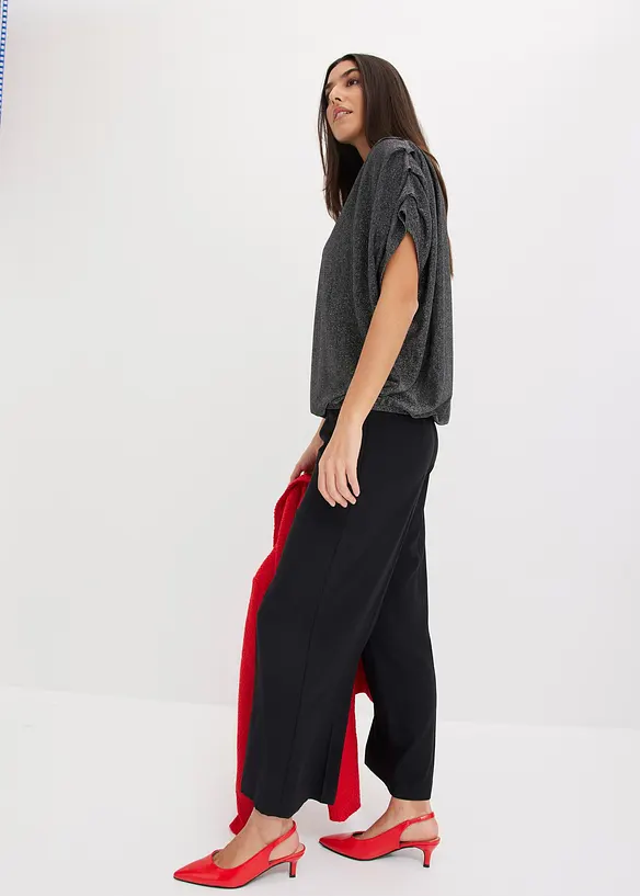 T-shirt en lurex avec drapé, bonprix