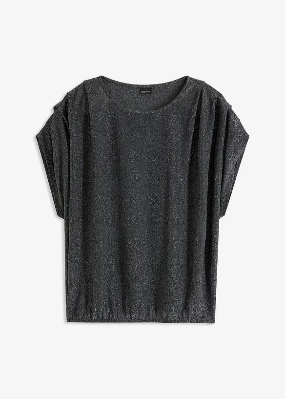 T-shirt en lurex avec drapé, bonprix