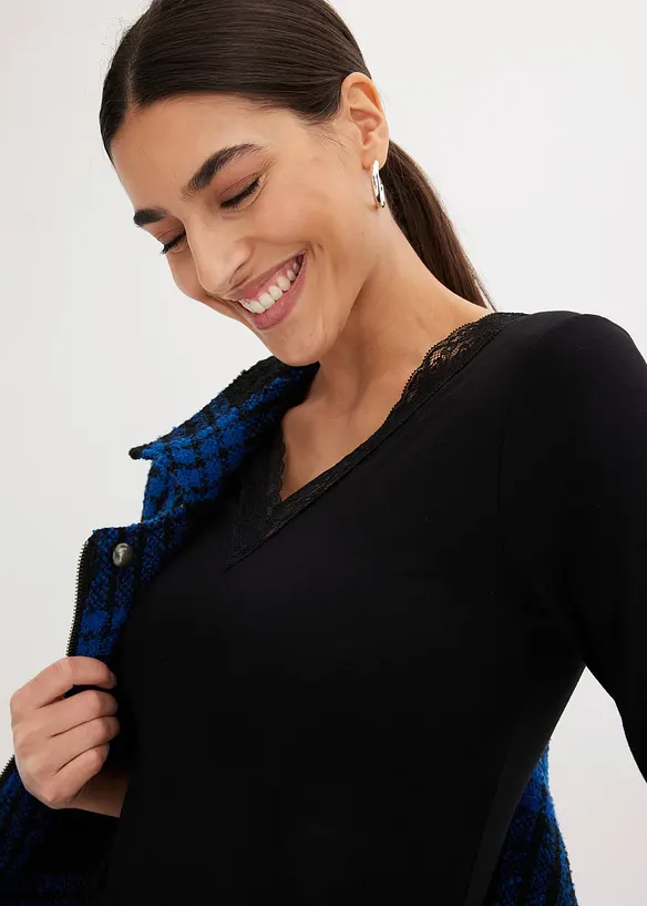 T-shirt manches longues à dentelle, bonprix