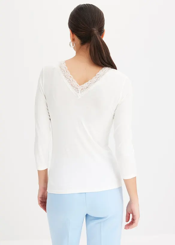 Langarmshirt mit Spitze, bonprix