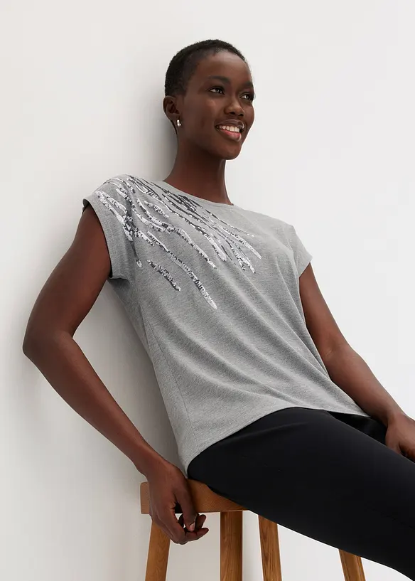 Shirt mit Pailetten, bonprix