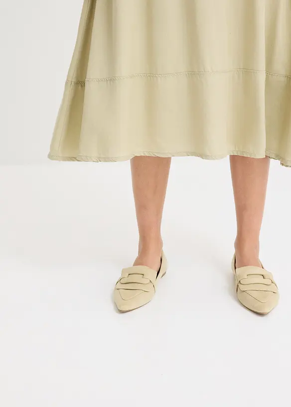 Jupe midi en Lyocell à taille élastiquée, bonprix