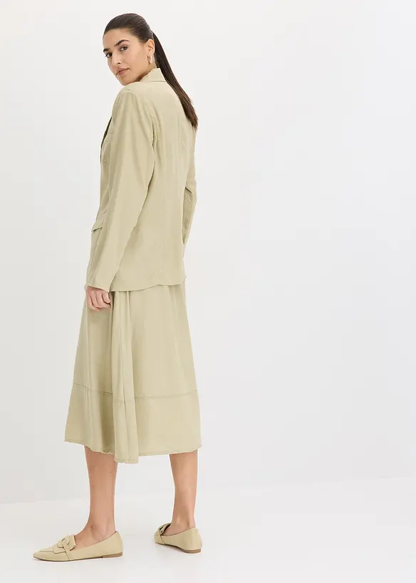 Jupe midi en Lyocell à taille élastiquée, bonprix