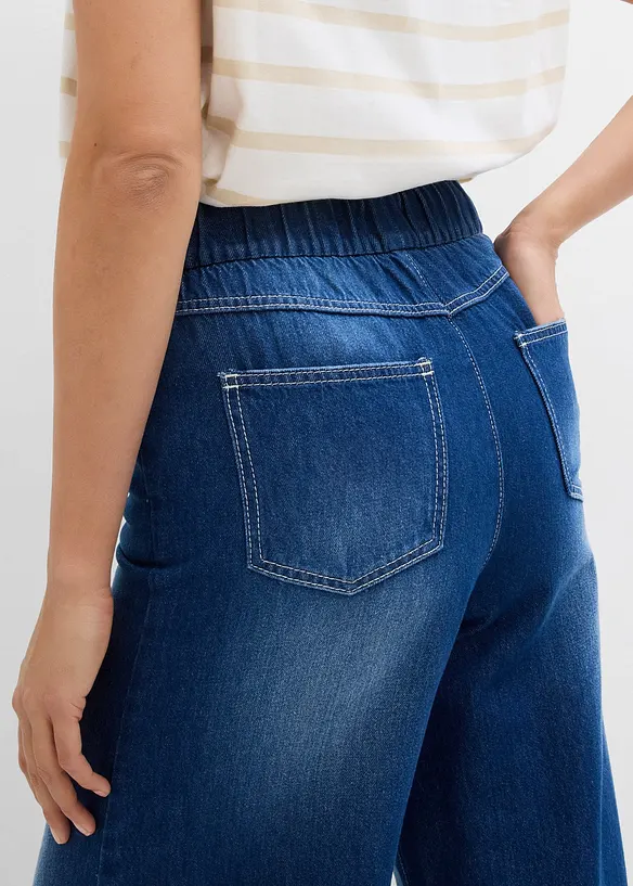 Jean large, taille mi-haute et élastiquée, bonprix