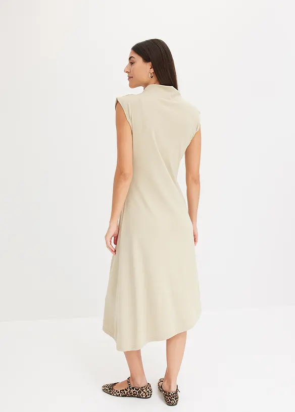 Robe midi avec drapé et base asymétrique, bonprix