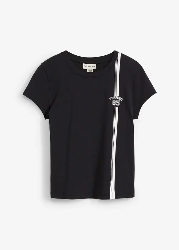 Kurzes T-Shirt mit Druck, bonprix