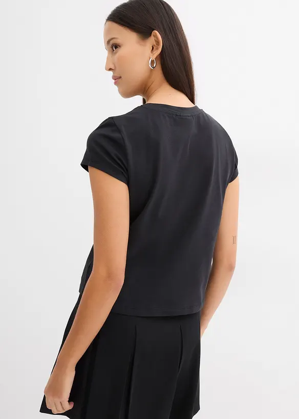 Kurzes T-Shirt mit Druck, bonprix