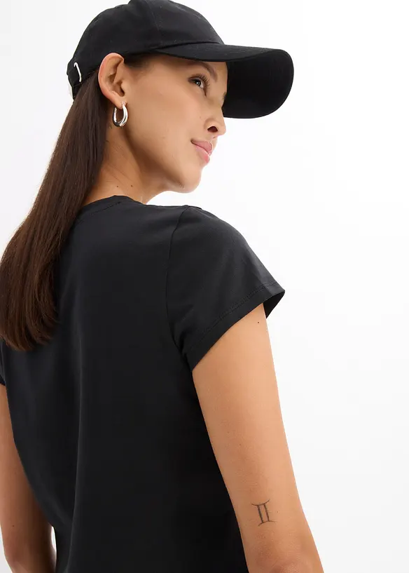 Kurzes T-Shirt mit Druck, bonprix