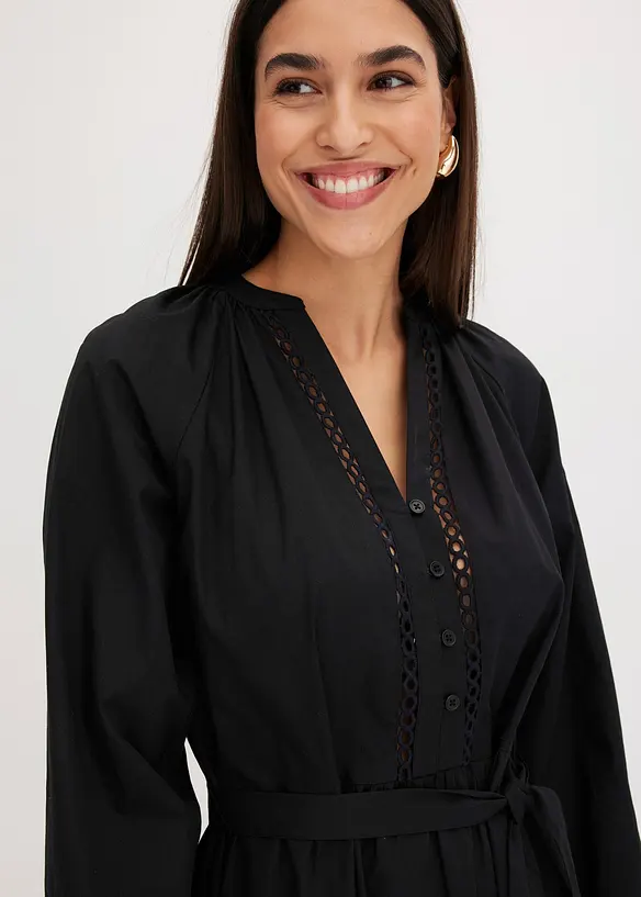 Robe midi à empiècements en crochet, bonprix