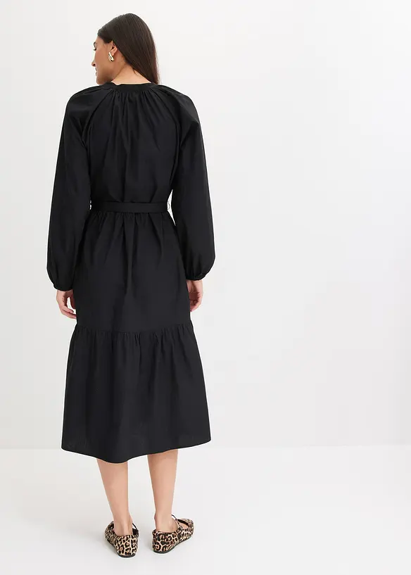 Robe midi à empiècements en crochet, bonprix