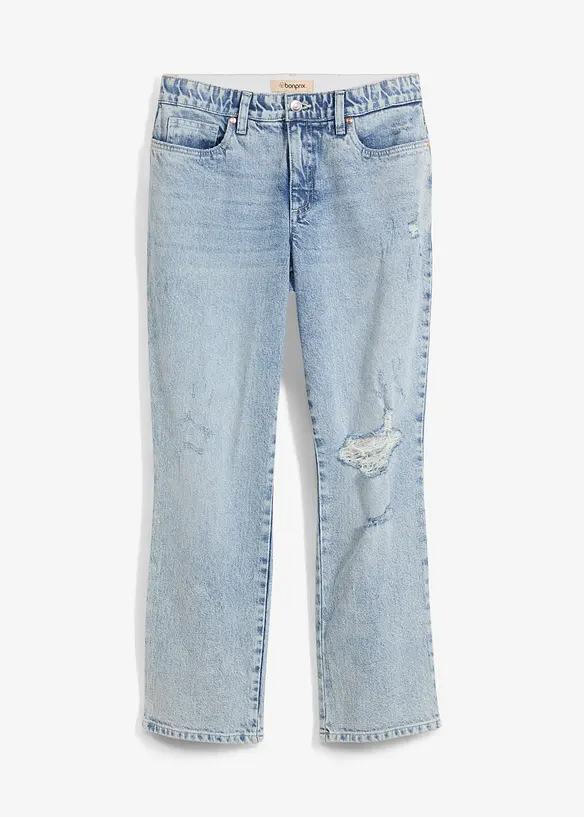 Straight-Jeans Mid Waist Bequembund Low Stretch, cropped, bonprix