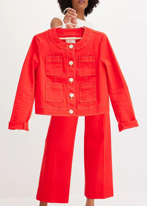 Veste en twill à boutons décoratifs, bonprix