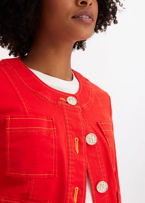 Veste en twill à boutons décoratifs, bonprix