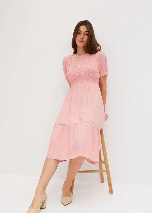 Robe midi en douce viscose mélangée, bonprix